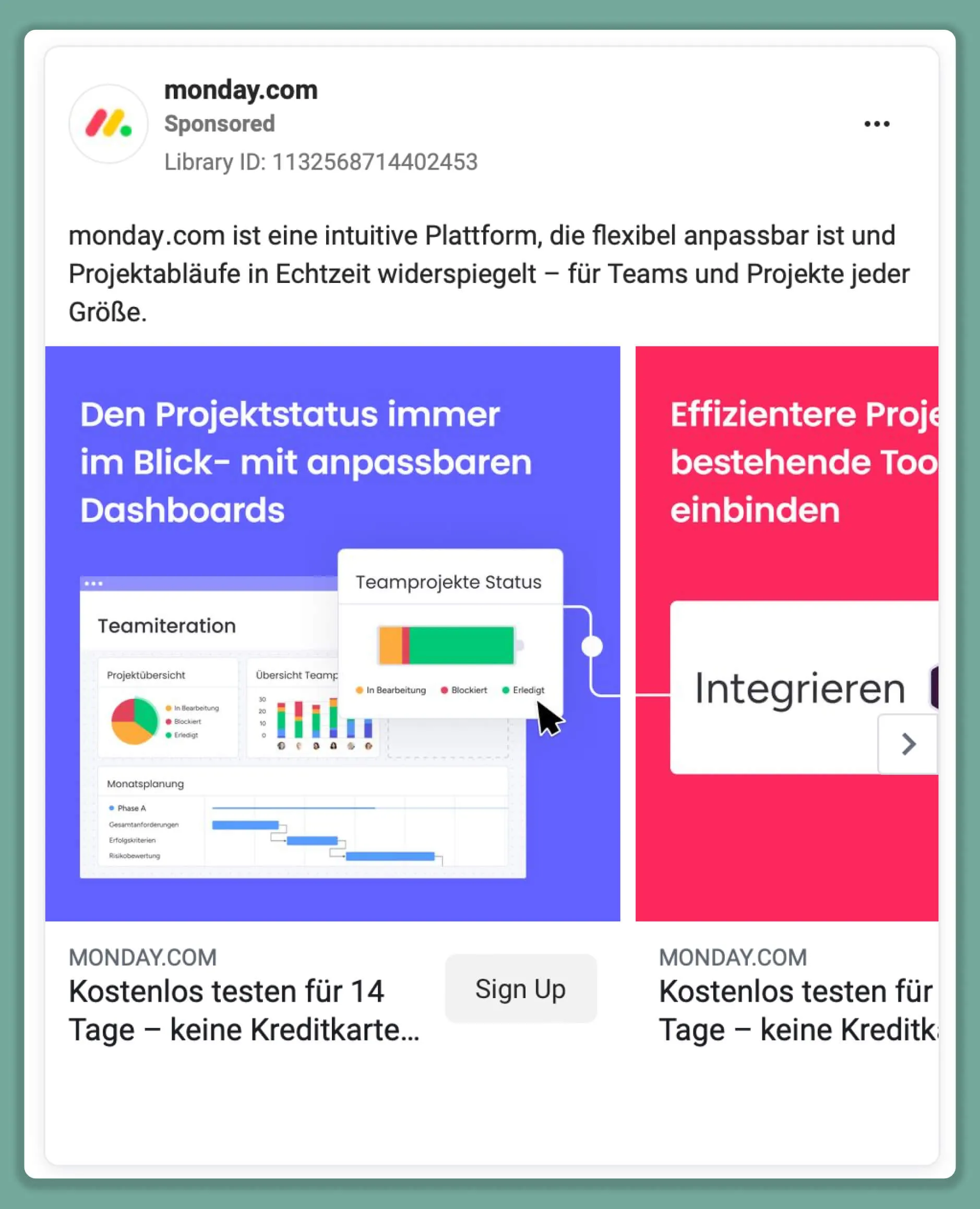 Monday.com Facebook Ad