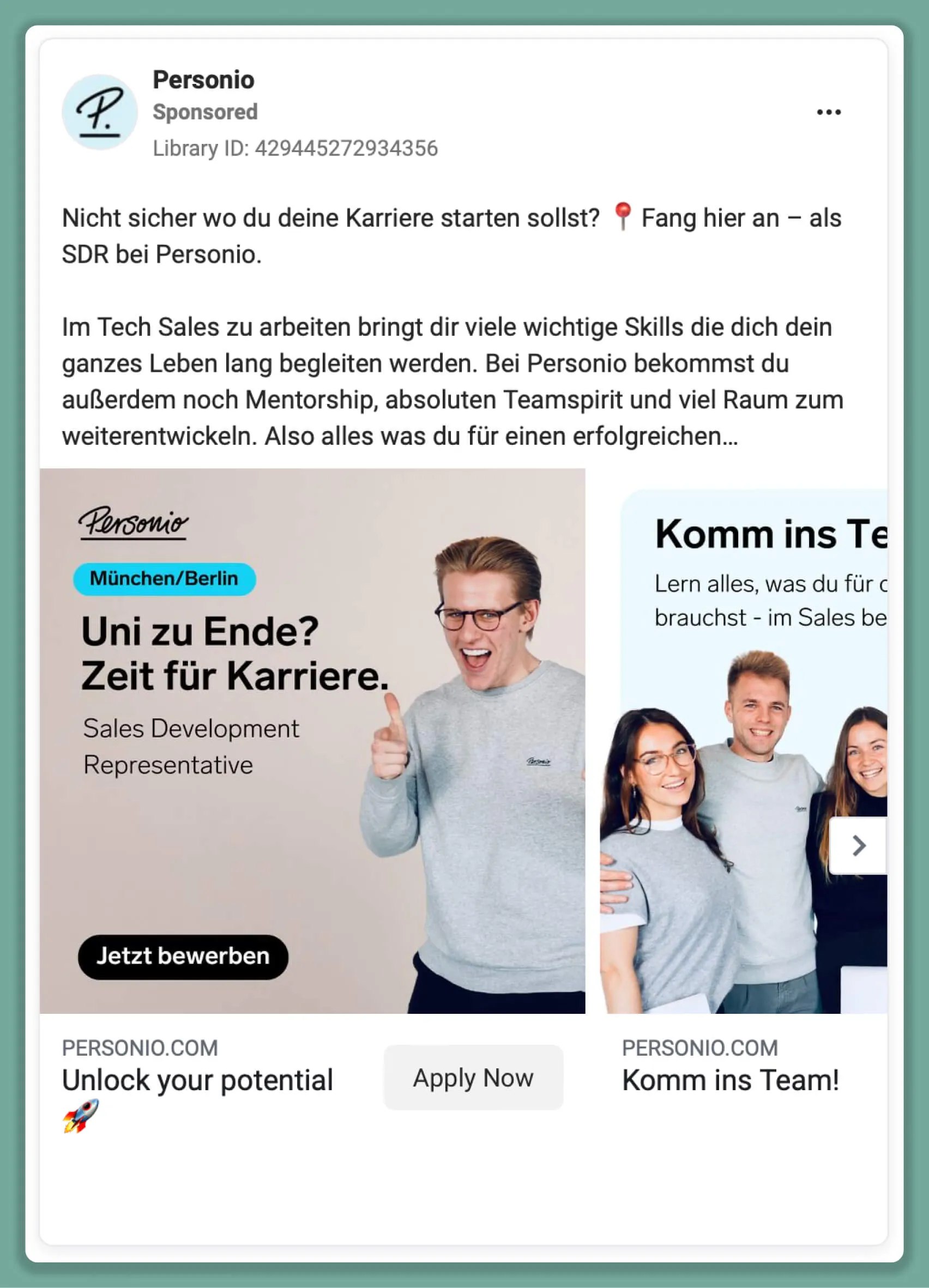 Personio Facebook Ad