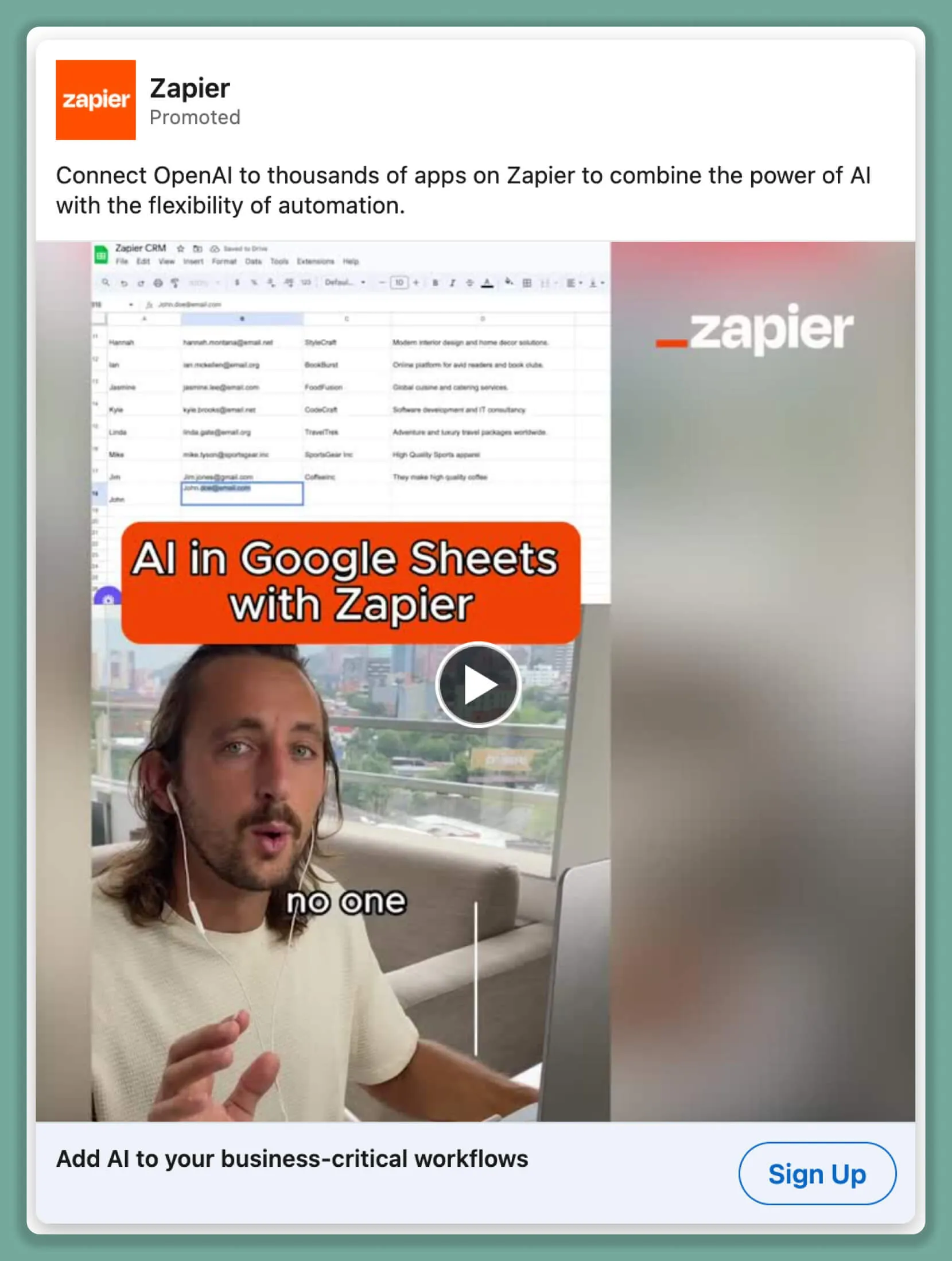 LinkedIn-Werbung: Bringen Sie AI mit Zapier in Ihre Geschäftsabläufe