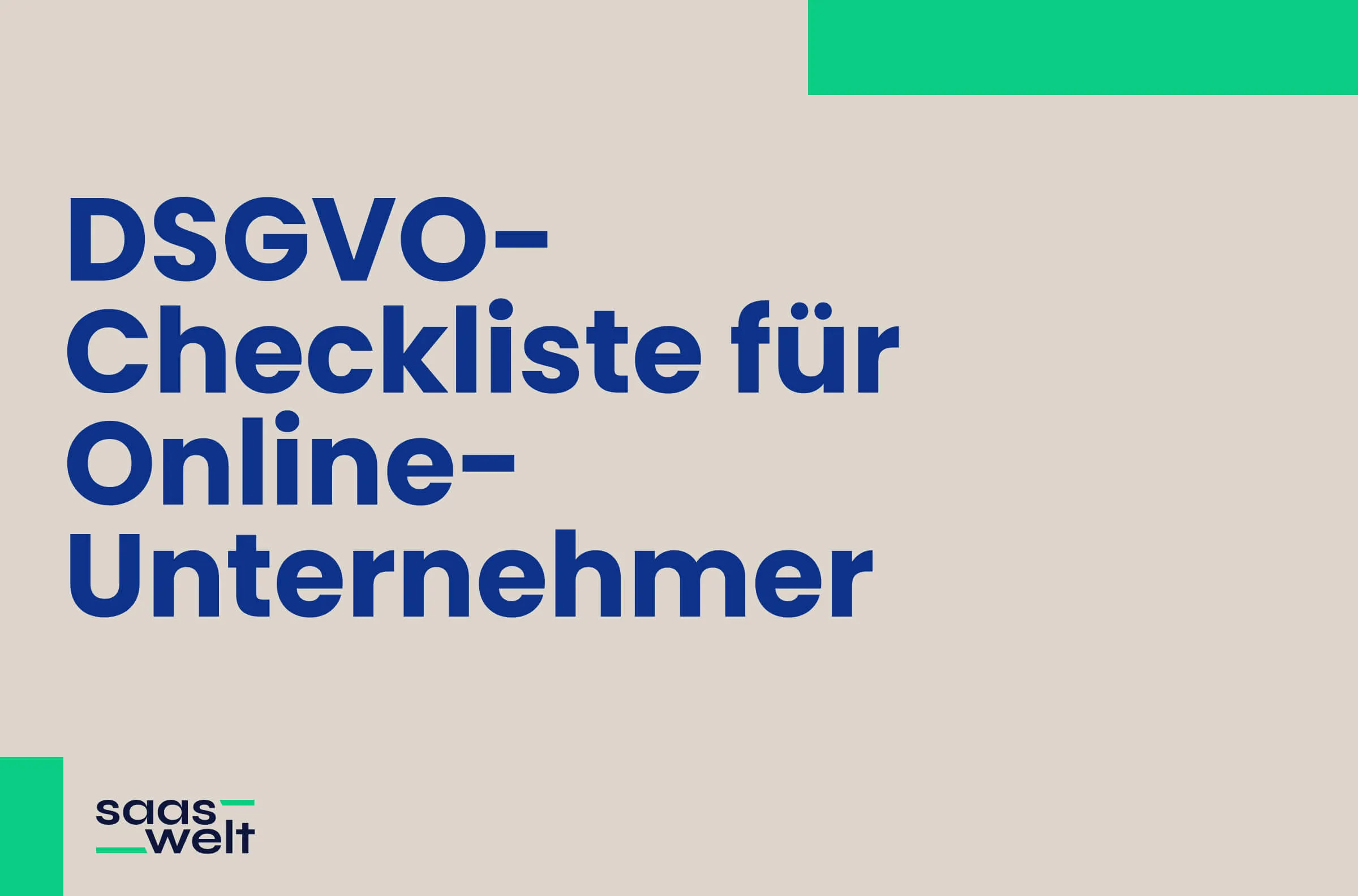 DSGVO-Checkliste für Online-Unternehmer
