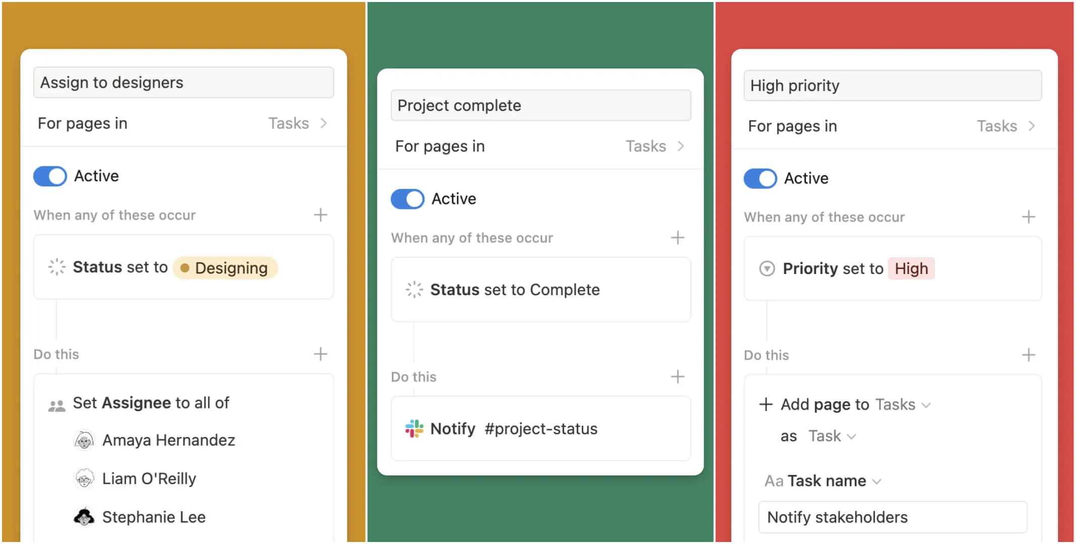 Notion Automatisierungen - Beispiele