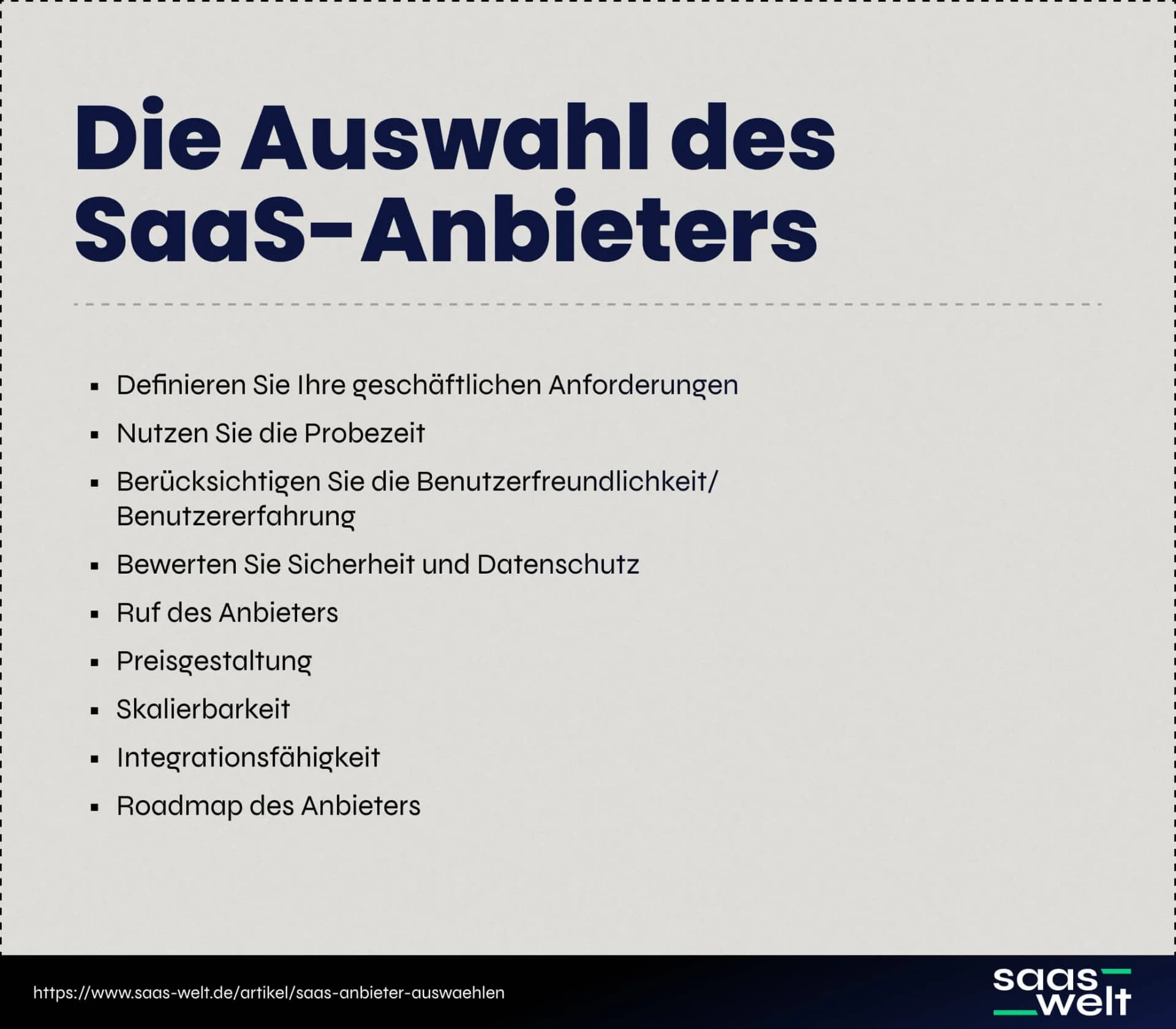Top-Tipps zur Auswahl eines SaaS-Anbieters