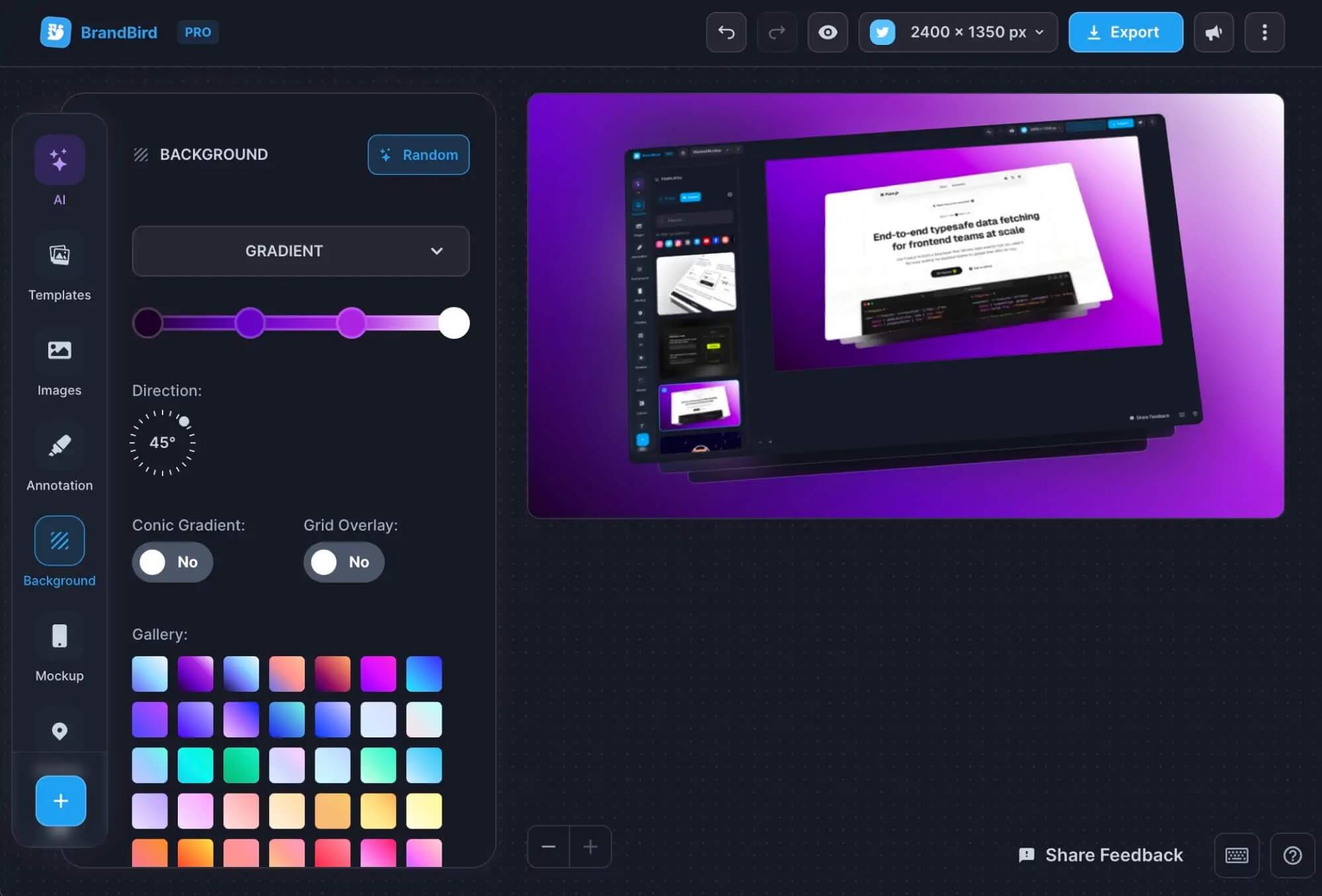 BrandBird Editor Screenshot