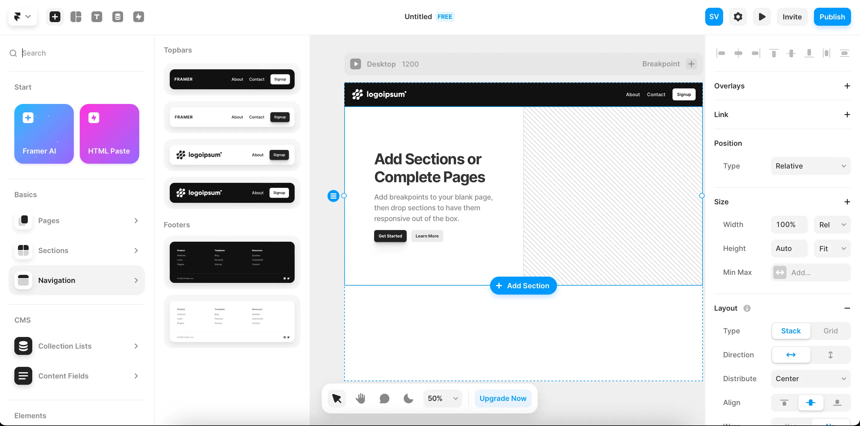 Framer Template und Design-Tools